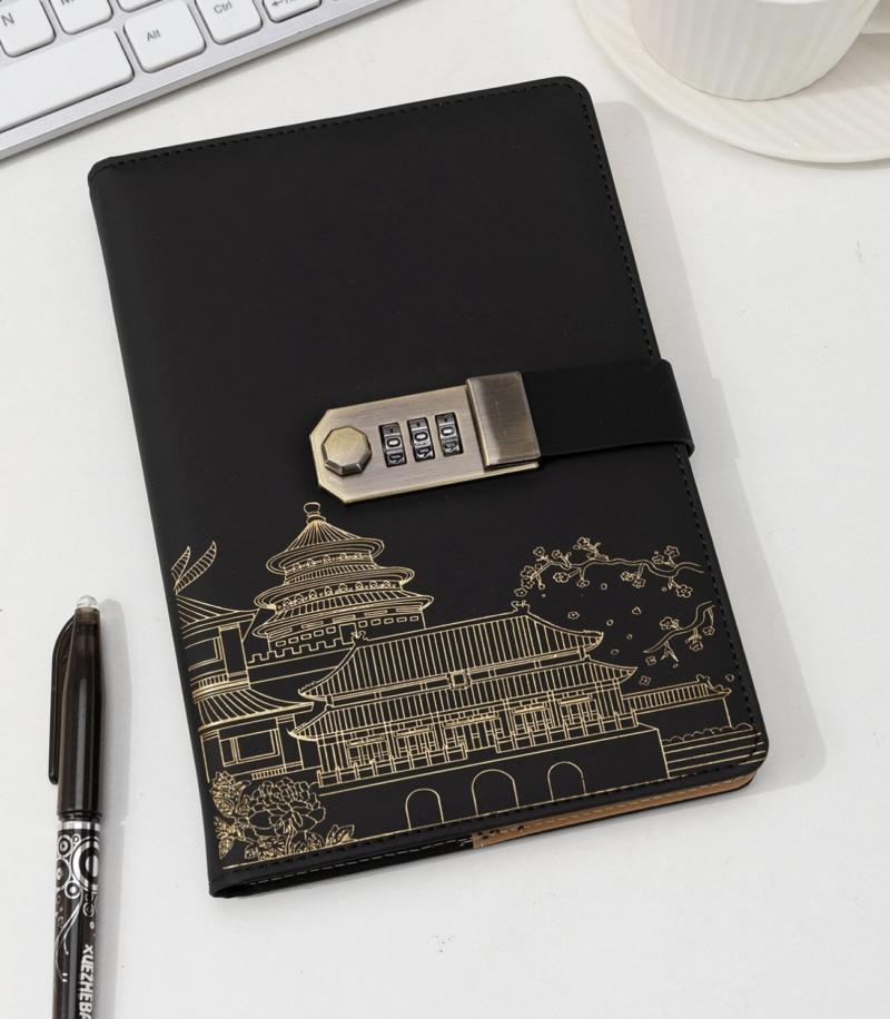 1PC House Pattern Notebook With Password Lock